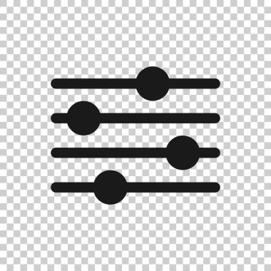 Düz stil olarak denetim hacmi simgesi. Beyaz izole arkaplandaki işaret vektör illüstrasyonunu ses ayarlaması. İş konseptini filtrele.