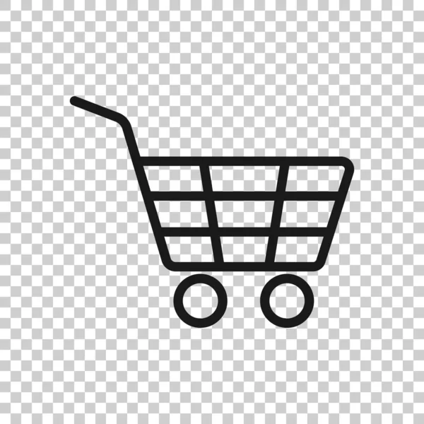 Icono Carrito Compras Estilo Plano Ilustración Vectorial Carro Sobre Fondo — Archivo Imágenes Vectoriales