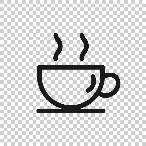 Kávé Csésze Ikon Lapos Stílusban Forró Tea Vektor Illusztráció Fehér — Stock Vector