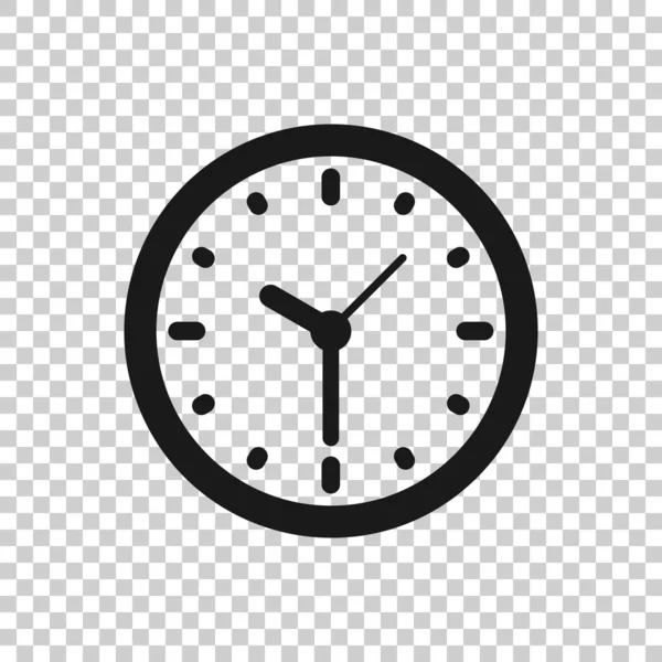 Icono Del Reloj Estilo Plano Ver Ilustración Vectorial Sobre Fondo — Archivo Imágenes Vectoriales