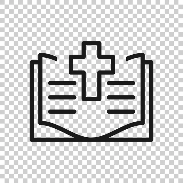 Bibelbuch Ikone Flachen Stil Kirche Glaube Vektor Illustration Auf Weißem — Stockvektor