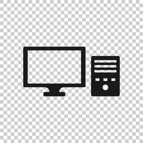 Ikone Flachen Stil Desktop Vektordarstellung Auf Weißem Isoliertem Hintergrund Geräteüberwachung — Stockvektor