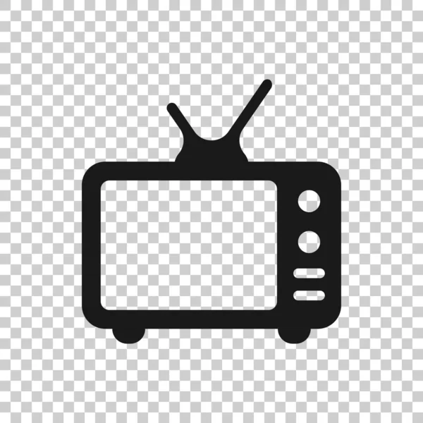 Ikon Dalam Gaya Datar Ilustrasi Vektor Tanda Televisi Pada Latar - Stok Vektor