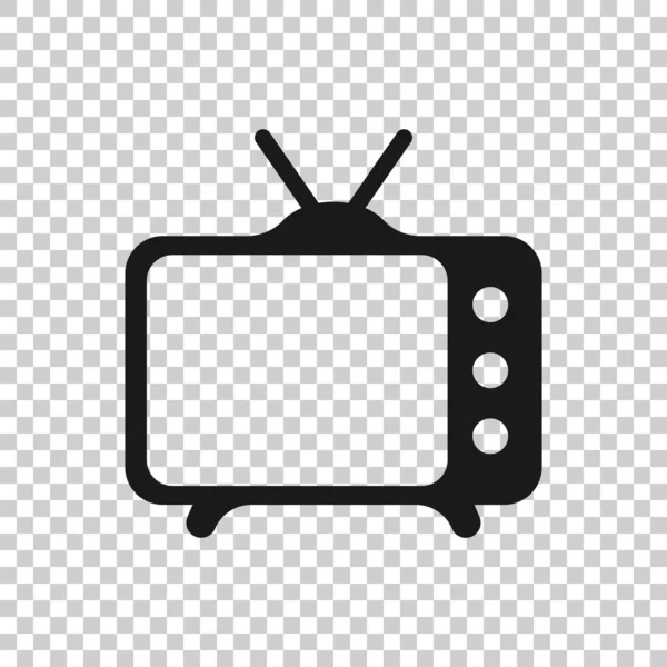 电视图标为扁平风格 电视信号矢量插图白色孤立的背景 视频信道业务概念 — 图库矢量图片