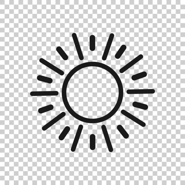 Sun Icon Flat Style Sunlight Sign Vector Illustration White Isolated — Stock Vector