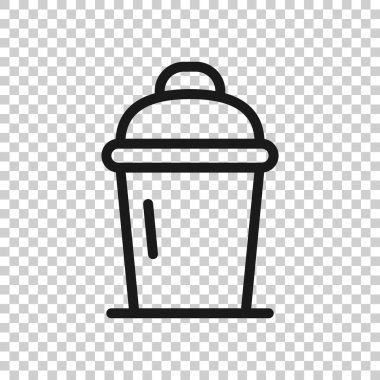 Titreşimli kokteyl ikonu. Beyaz izole edilmiş arka planda alkol şişesi vektör çizimi. Bar içkisi iş konsepti.