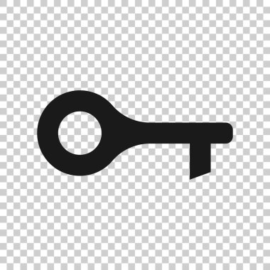 Düz stil anahtar simgesi. Beyaz izole arkaplanda parola vektör çizimi. Erişim iş konsepti.