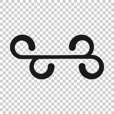 Düz bir rüzgar simgesi. Beyaz izole arkaplanda hava vektör çizimi. Rüzgar iş konsepti.