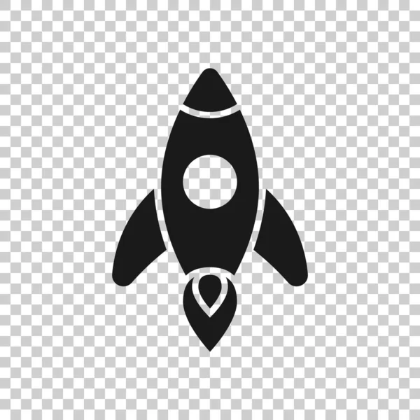 Rocket Icon Flat Style Spaceship Launch Vector Illustration White Isolated — Stock Vector