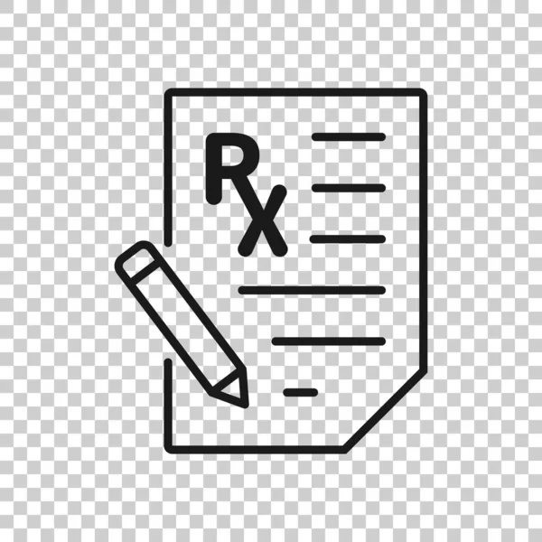 Ícone Prescrição Estilo Plano Documento Ilustração Vetorial Sobre Fundo Isolado —  Vetores de Stock