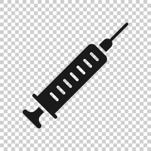 Spuitpictogram Platte Stijl Injecteer Naaldvectorillustratie Een Witte Geïsoleerde Achtergrond Bedrijfsconcept — Stockvector