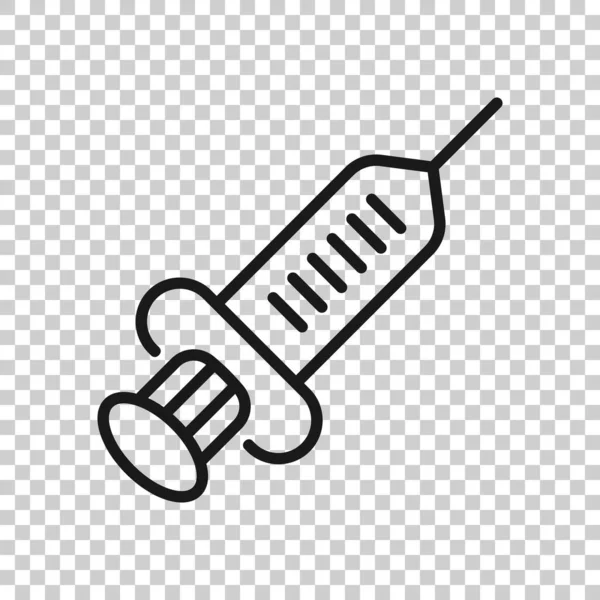 Spuitpictogram Platte Stijl Injecteer Naaldvectorillustratie Een Witte Geïsoleerde Achtergrond Bedrijfsconcept — Stockvector