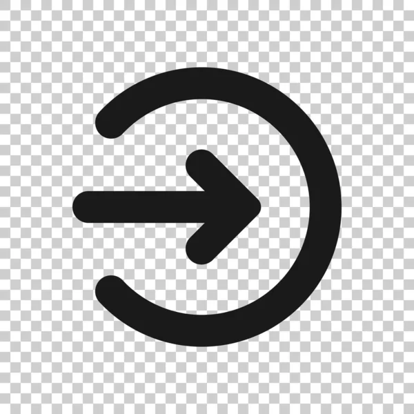 フラットスタイルでログインアイコン 白い隔離された背景上の矢印アクセスベクトルイラスト 玄関口ビジネスコンセプト — ストックベクタ