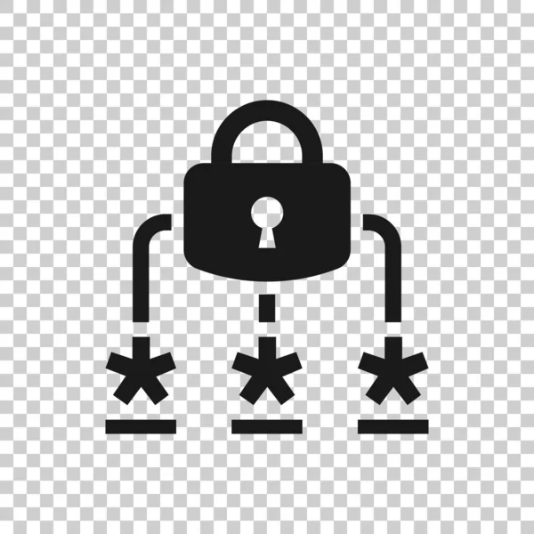 Login Symbol Flachen Stil Illustration Des Passwortzugriffsvektors Auf Weißem Isoliertem — Stockvektor