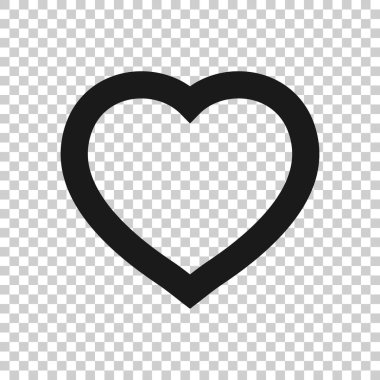 Düz bir kalp ikonu. Beyaz izole edilmiş arka planda aşk vektör çizimi. Romantik iş konsepti.