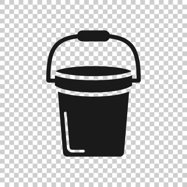 Bucket Icon Flat Style Garbage Pot Vector Illustration White Isolated — Stock Vector