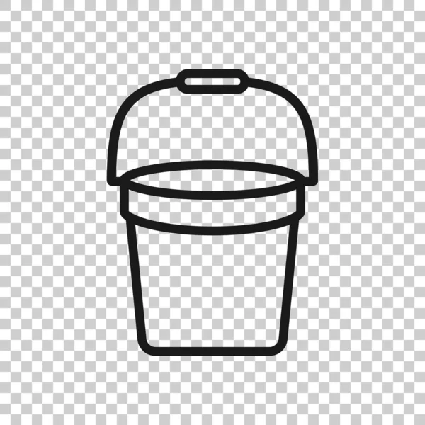 Bucket Icon Flat Style Garbage Pot Vector Illustration White Isolated — Stock Vector