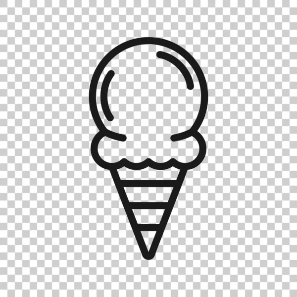 Ice Cream Icon Flat Style Sundae Vector Illustration White Isolated — Stock Vector