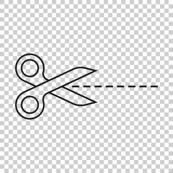 Scissor Cutting Line Icon Flat Style Cut Equipment Vector Illustration — Stock Vector
