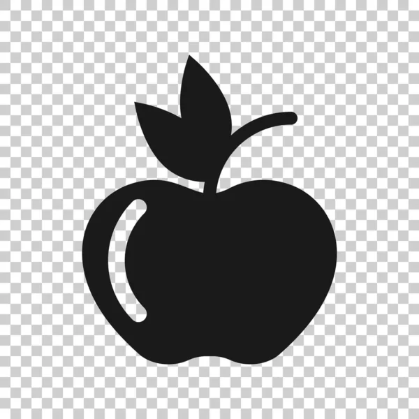 Apfel Ikone Flachen Stil Illustration Frischer Obstvektoren Auf Weißem Isoliertem — Stockvektor