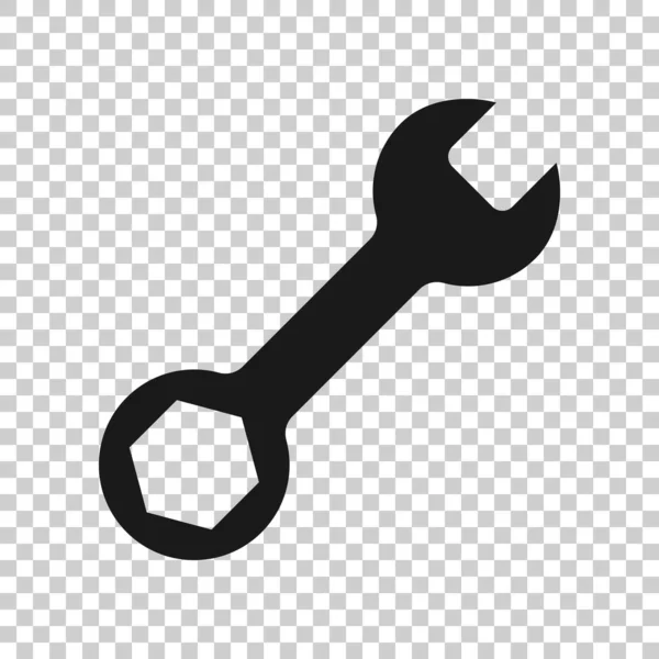 Wrench Icoon Platte Stijl Spanner Key Vector Illustratie Witte Geïsoleerde — Stockvector