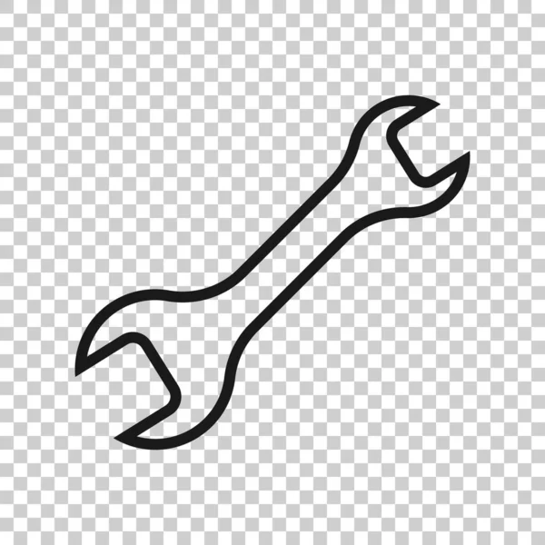 Wrench Icoon Platte Stijl Spanner Key Vector Illustratie Witte Geïsoleerde — Stockvector