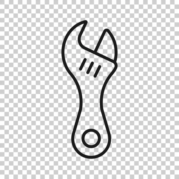 Icono Llave Inglesa Estilo Plano Spanner Ilustración Vectorial Clave Sobre — Vector de stock