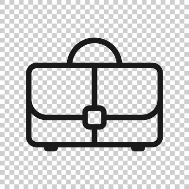 Düz bir evrak çantası simgesi. Beyaz izole edilmiş arka planda iş adamı çanta vektör çizimi. Portföy iş konsepti.