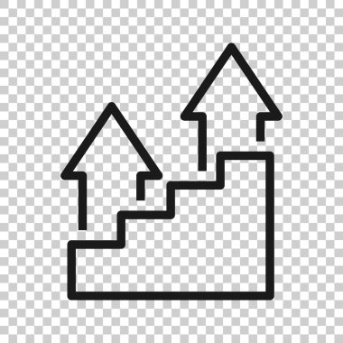 Grafik simgesi düz stil. Beyaz izole arkaplanda ok büyütme vektör illüstrasyonu. İş konseptini analiz et.