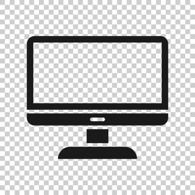 Bilgisayar monitörü simgesi. İzole edilmiş arkaplanda vektör illüstrasyonu. İş konsepti TV görüntüleme programı.