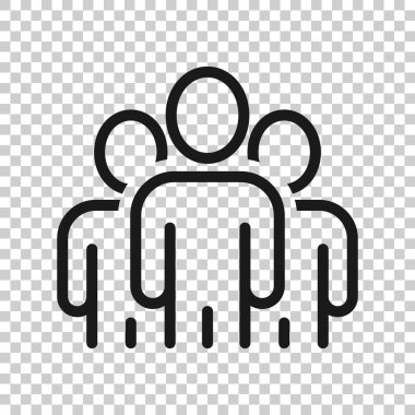 Düz bir şekilde iletişim ikonu. İnsanlar beyaz arka planda illüstrasyon oluşturuyorlar. Ortaklık iş konsepti.