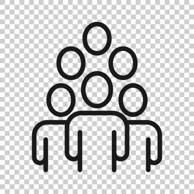 Düz bir şekilde iletişim ikonu. İnsanlar beyaz arka planda illüstrasyon oluşturuyorlar. Ortaklık iş konsepti.