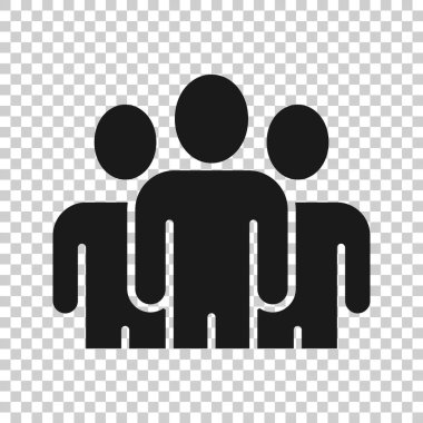 Düz bir şekilde iletişim ikonu. İnsanlar beyaz arka planda illüstrasyon oluşturuyorlar. Ortaklık iş konsepti.