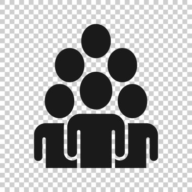 Düz bir şekilde iletişim ikonu. İnsanlar beyaz arka planda illüstrasyon oluşturuyorlar. Ortaklık iş konsepti.