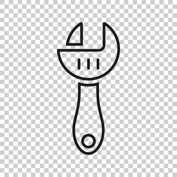 Wrench Icoon Platte Stijl Spanner Key Vector Illustratie Witte Geïsoleerde — Stockvector