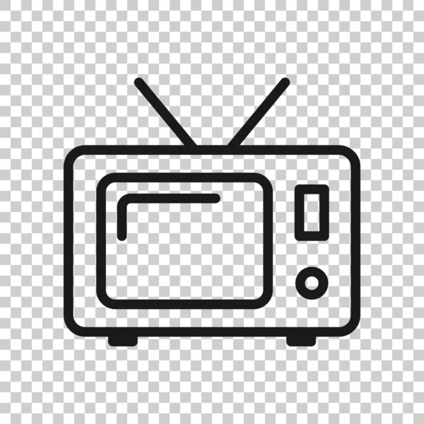 Retro Bildschirm Vektor Symbol Flachen Stil Alte Fernsehillustration Auf Weißem — Stockvektor