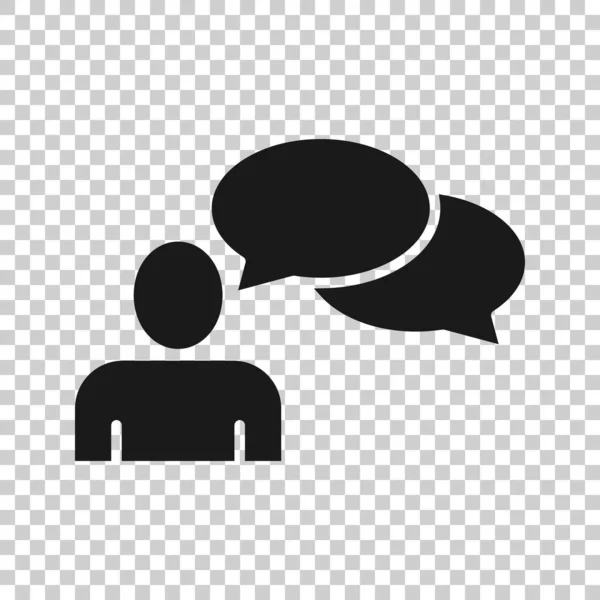 People Speech Bubble Icon Flat Style Chat Vector Illustration White — ストックベクタ