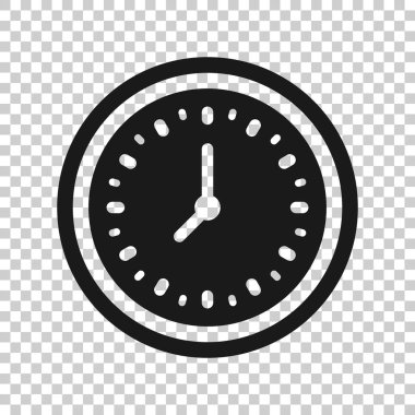 Düz bir saat simgesi. Beyaz izole arkaplanda vektör illüstrasyonunu izle. Zamanlayıcı iş konsepti.