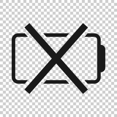 Batarya şarj ikonu düz stil. Beyaz izole arkaplanda güç seviyesi vektör illüstrasyonu. Lityum biriktirici iş konsepti.