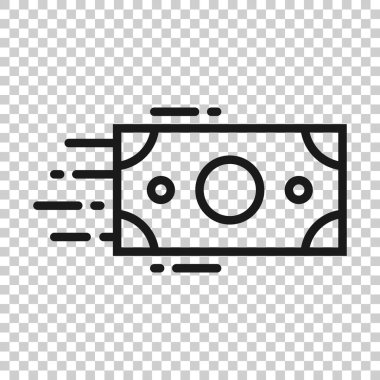 Para yığını simgesi düz stil. İzole edilmiş beyaz arka planda nakit vektör illüstrasyonunu değiştir. Banknote faturası iş konsepti.