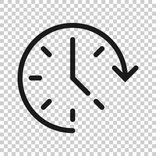 平らなスタイルで時計のアイコン 白の隔離された背景のベクトル図を見る タイマー事業の概念 — ストックベクタ