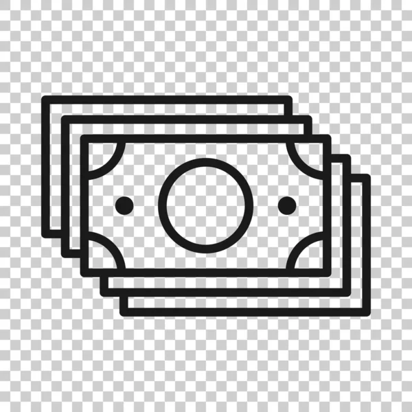 Monnaie Icône Billet Banque Dans Style Plat Illustration Vectorielle Dollars — Image vectorielle