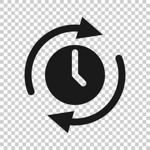 Icono Del Reloj Estilo Plano Ver Ilustración Vectorial Sobre Fondo — Archivo Imágenes Vectoriales