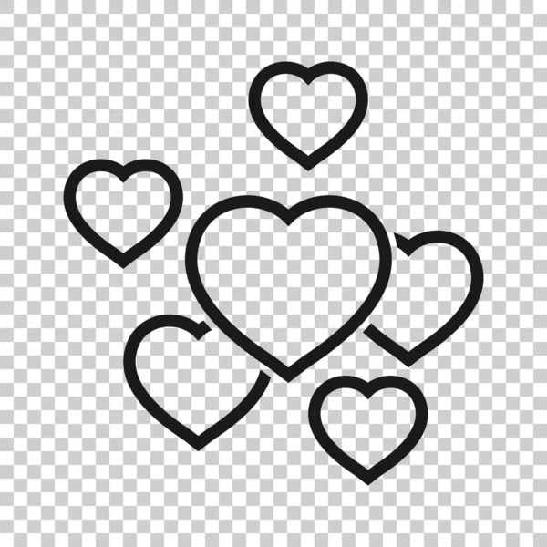 Herzsymbol Flachen Stil Love Vector Illustration Auf Weißem Isolierten Hintergrund — Stockvektor