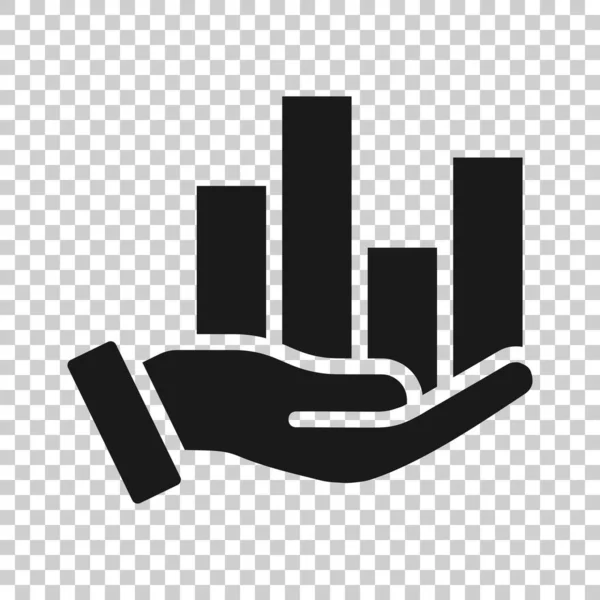 Growth Revenue Icon Flat Style Diagram Hand Vector Illustration White — 스톡 벡터