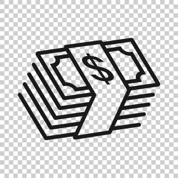 Money Stack Icon Flachen Stil Exchange Cash Vector Illustration Auf — Stockvektor