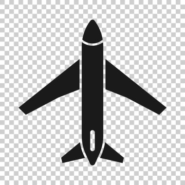 Düzlem simgesi düz stil. Beyaz izole edilmiş arka planda uçak vektör çizimi. Uçuş uçağı iş konsepti.