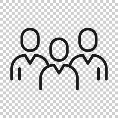 Düz bir şekilde iletişim ikonu. İnsanlar beyaz arka planda illüstrasyon oluşturuyorlar. Ortaklık iş konsepti.