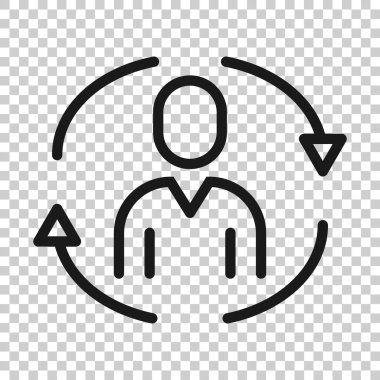 İnsanlar tavsiye simgesini düz stil. İş iletişim vektör çizim beyaz arka plan üzerinde. Referans takım çalışması iş kavramı.