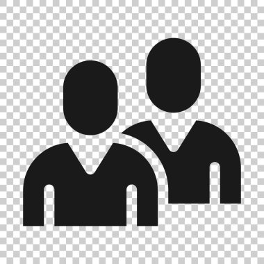 Düz bir şekilde iletişim ikonu. İnsanlar beyaz arka planda illüstrasyon oluşturuyorlar. Ortaklık iş konsepti.